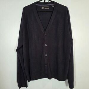 Weatherproof Mens XL Navy Blue V-Neck Button Front Cardigan Sweater F54174ME